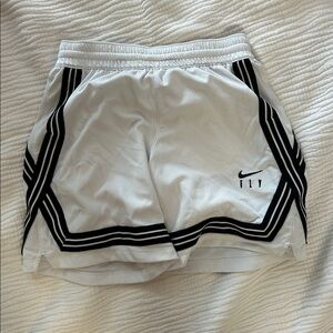 Nike White Fly Crossover Shorts with Black Stripes